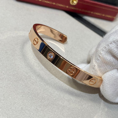 [Elite]LOVE BRACELET 6.1MM 1 DIAMOND OPEN CUFF