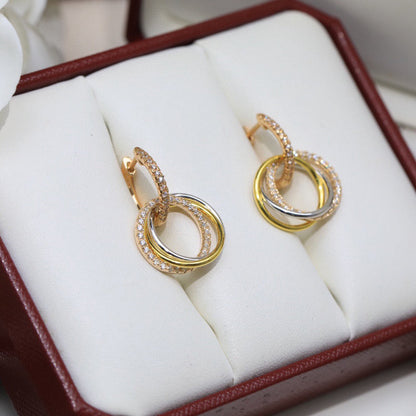 [Elite]TRINITY HALF DIAMOND  EARRINGS