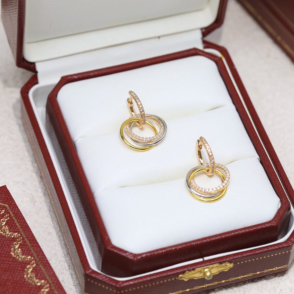 [Elite]TRINITY HALF DIAMOND  EARRINGS