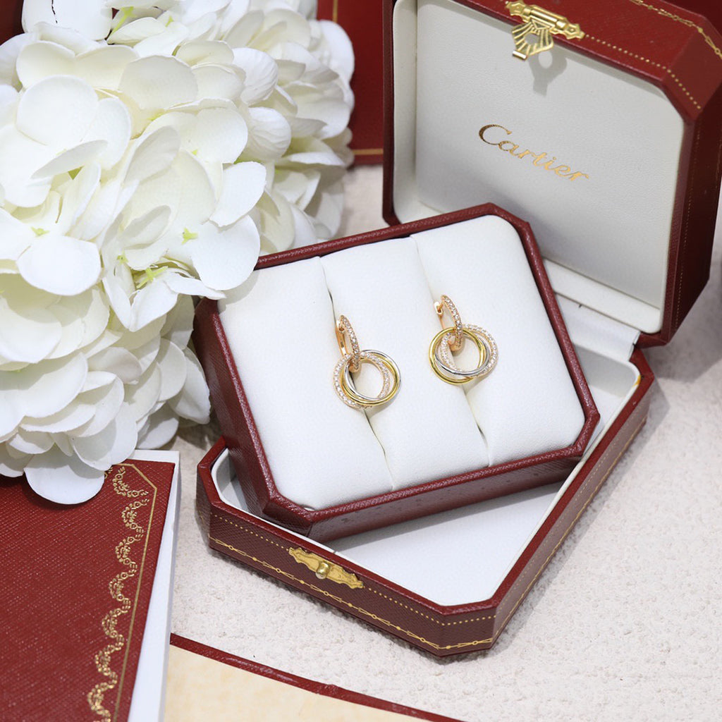 [Elite]TRINITY HALF DIAMOND  EARRINGS