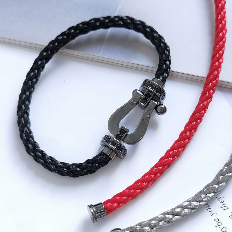 [Elite]FORCE LARGE SERIES HORSESHOE BLACK SAMURAI BRACELET