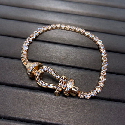 [Elite]FORCE  LARGE HORSESHOE FULL DIAMOND TENNIS BRACELET