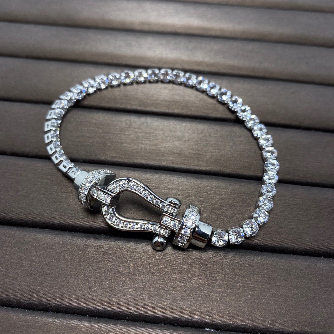 [Elite]FORCE  LARGE HORSESHOE FULL DIAMOND TENNIS BRACELET