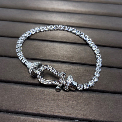 [Elite]FORCE  LARGE HORSESHOE FULL DIAMOND TENNIS BRACELET