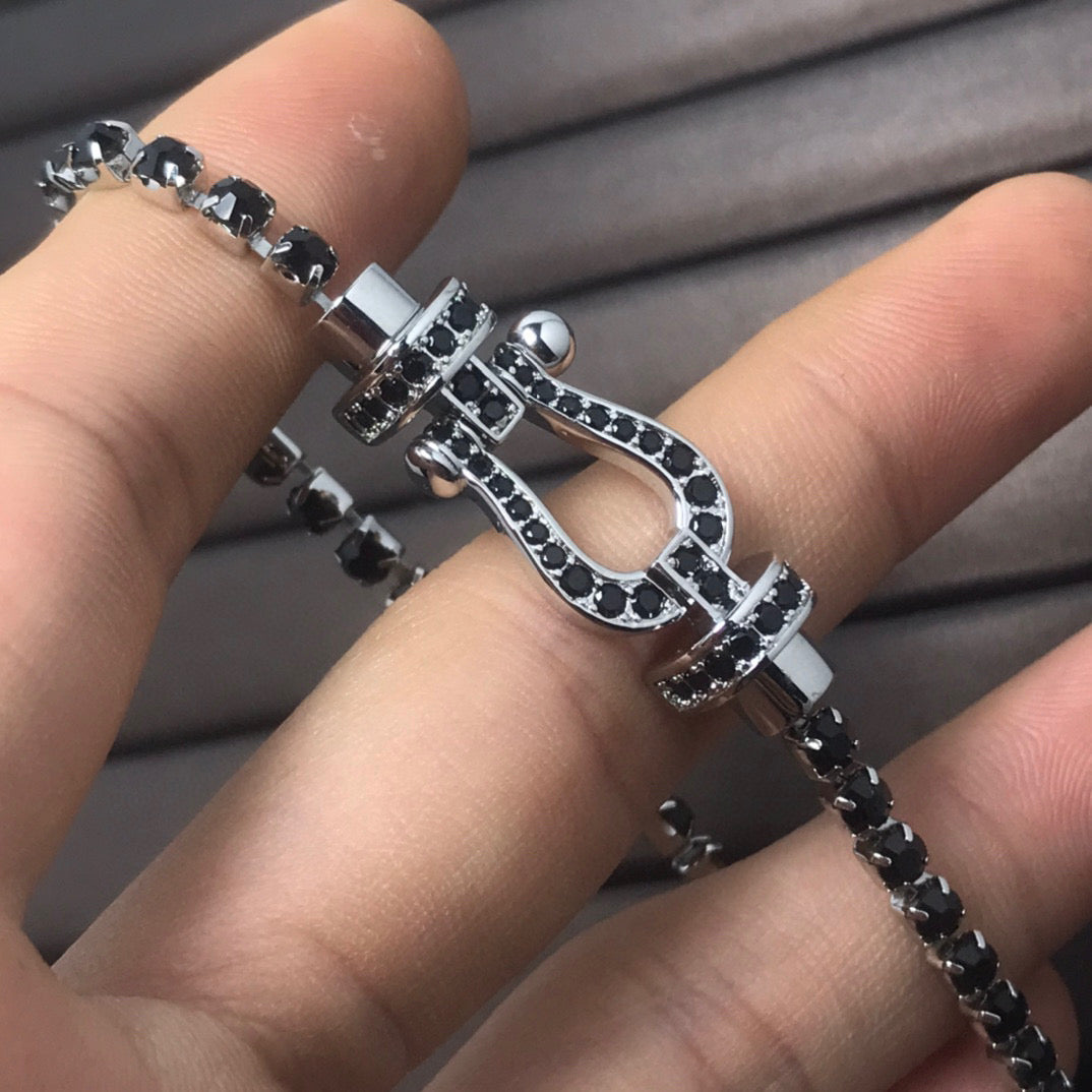 [Elite]FORCE  LARGE HORSESHOE FULL DIAMOND TENNIS BRACELET