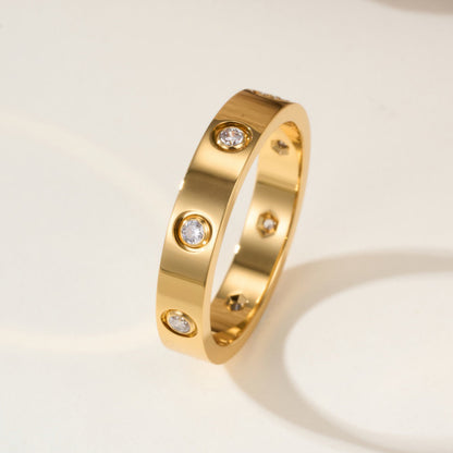 [Elite]LOVE 4MM 8 DIAMOND RING