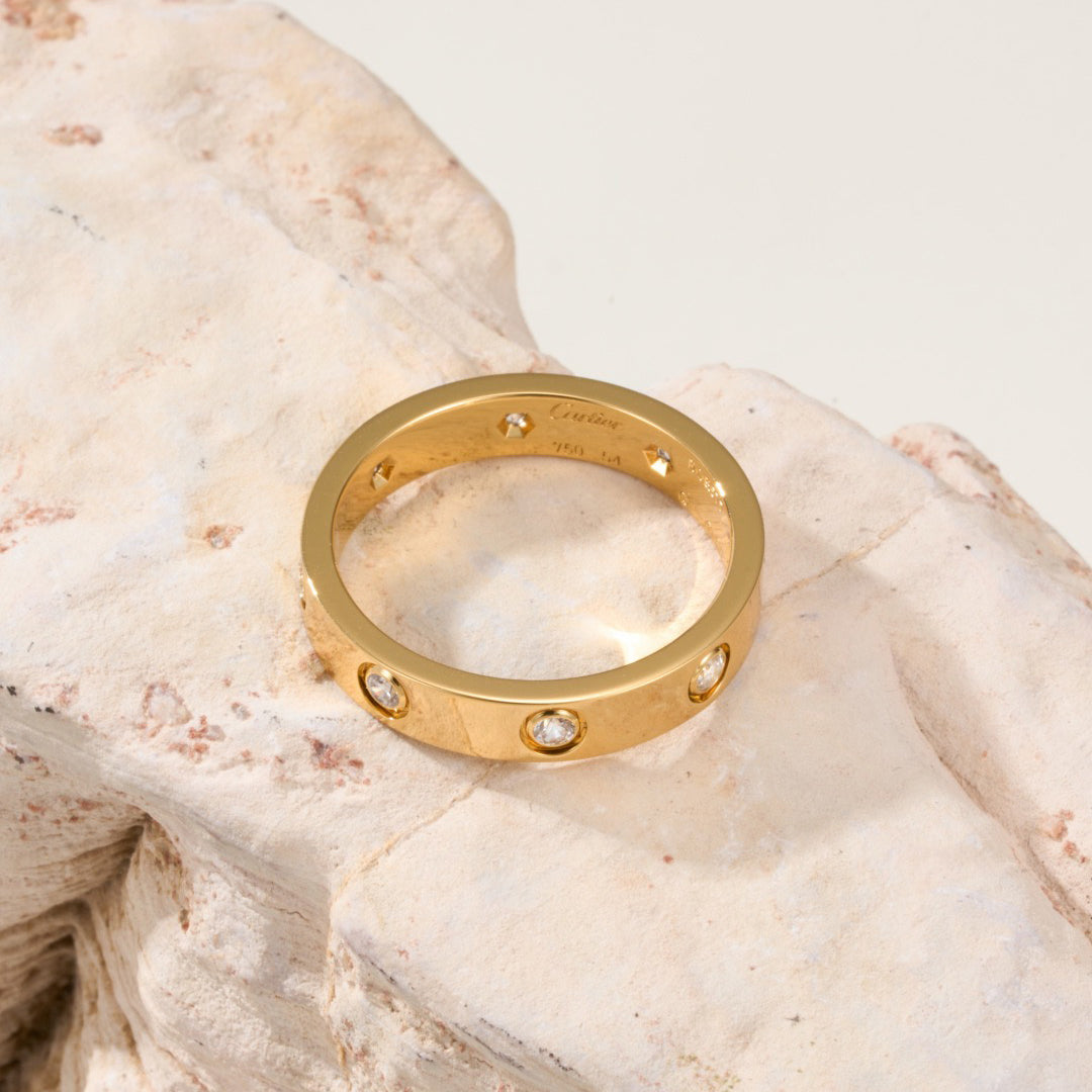 [Elite]LOVE 4MM 8 DIAMOND RING