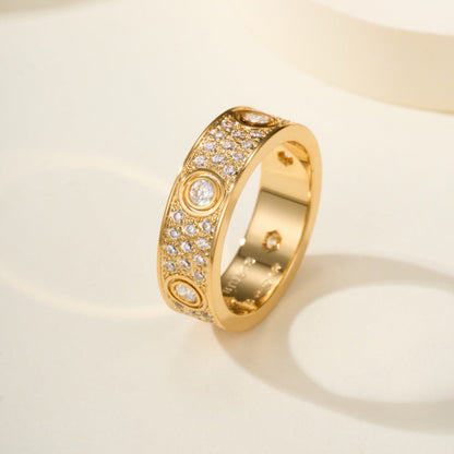 [Elite]LOVE 5.5MM FULL-PAVE 6-DIAMOND RING