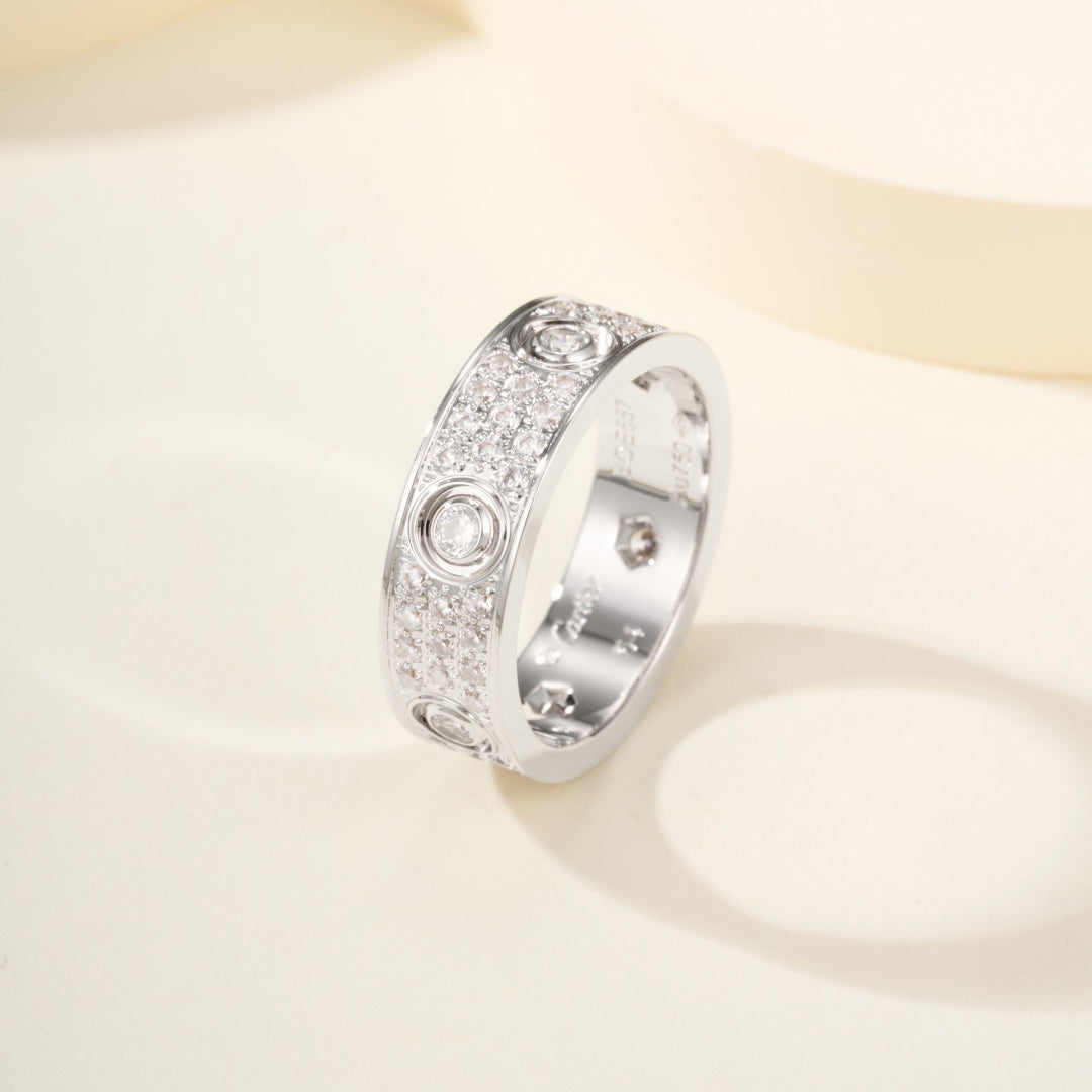 [Elite]LOVE 5.5MM FULL-PAVE 6-DIAMOND RING