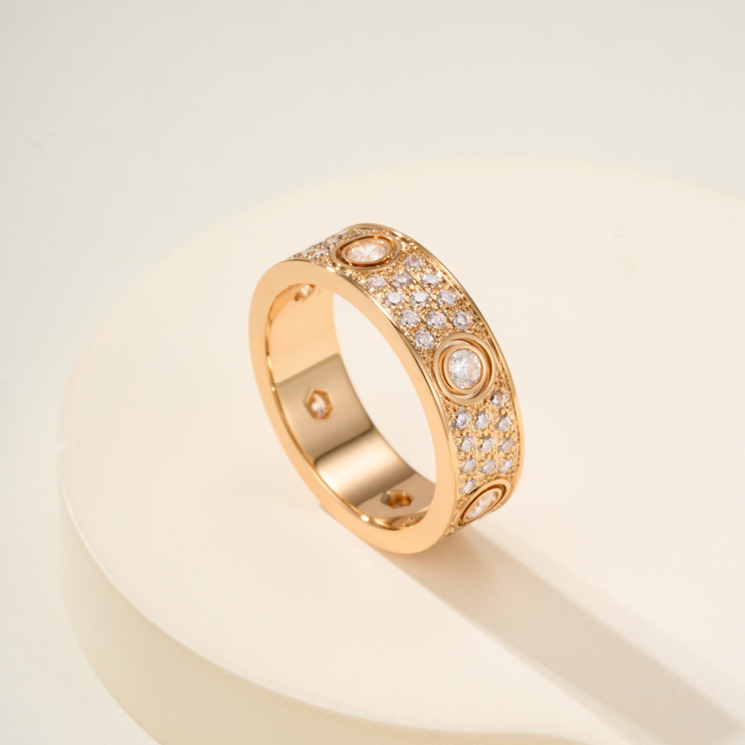 [Elite]LOVE 5.5MM FULL-PAVE 6-DIAMOND RING