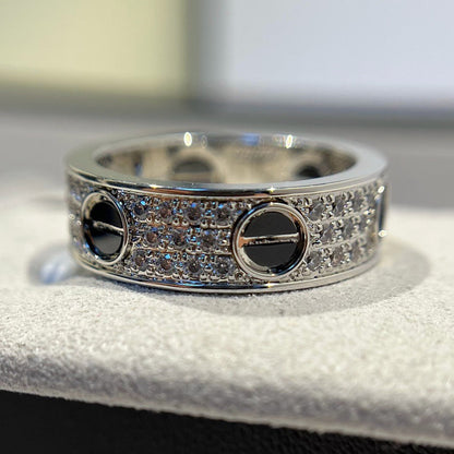 [Elite]LOVE RING 5.5MM DIAMONDS PAVED CERAMIC