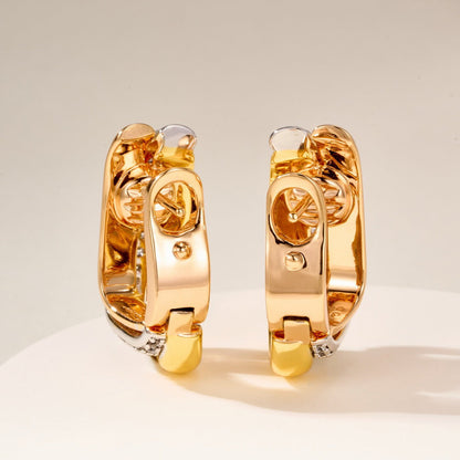 [Elite]TRINITY HALF DIAMOND  CUSHION EARRINGS