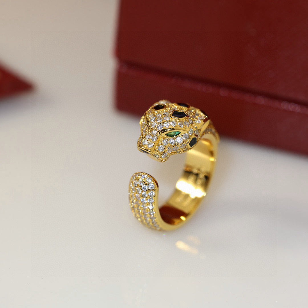 [Elite]PANTHERE SPOTTED FULL DIAMOND MEDIUM RING
