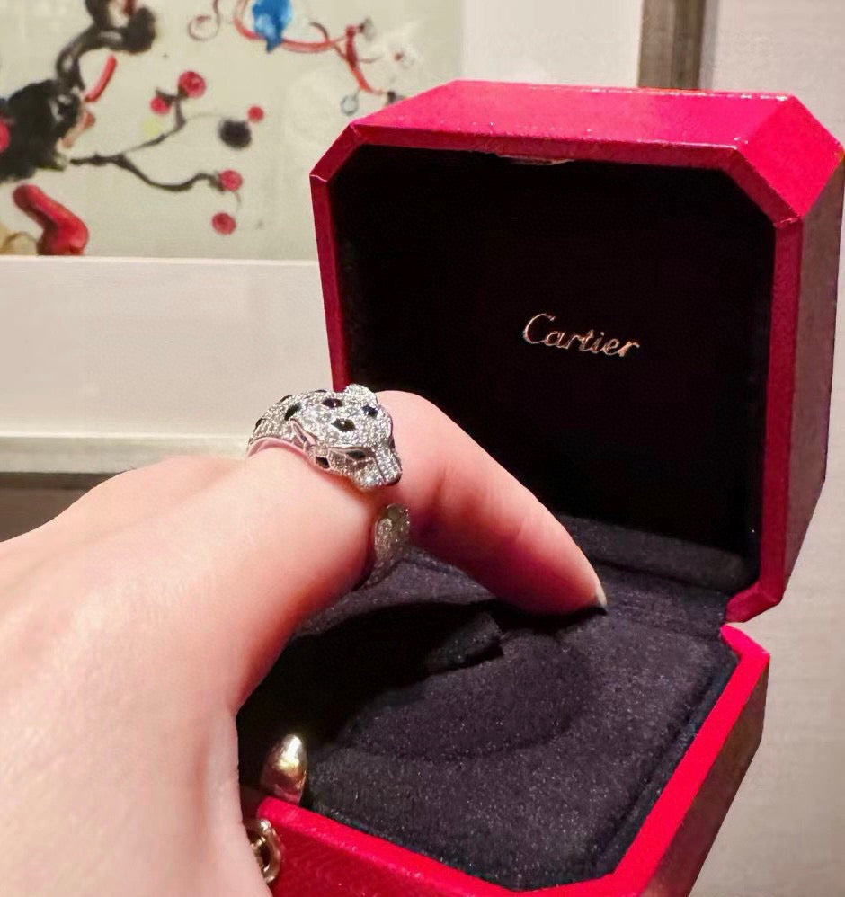 [Elite]PANTHERE SPOTTED FULL DIAMOND MEDIUM RING