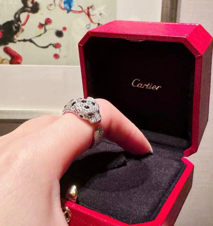 [Elite]PANTHERE SPOTTED FULL DIAMOND MEDIUM RING