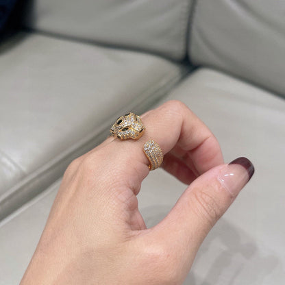 [Elite]PANTHERE SPOTTED FULL DIAMOND MEDIUM RING