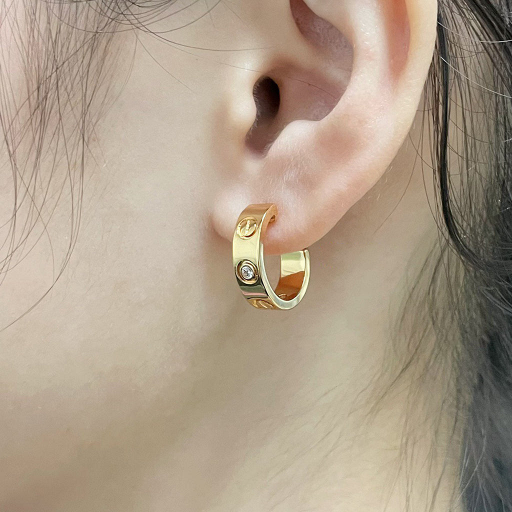 [Elite]LOVE EARRINGS 5.7MM 2 DIAMONDS