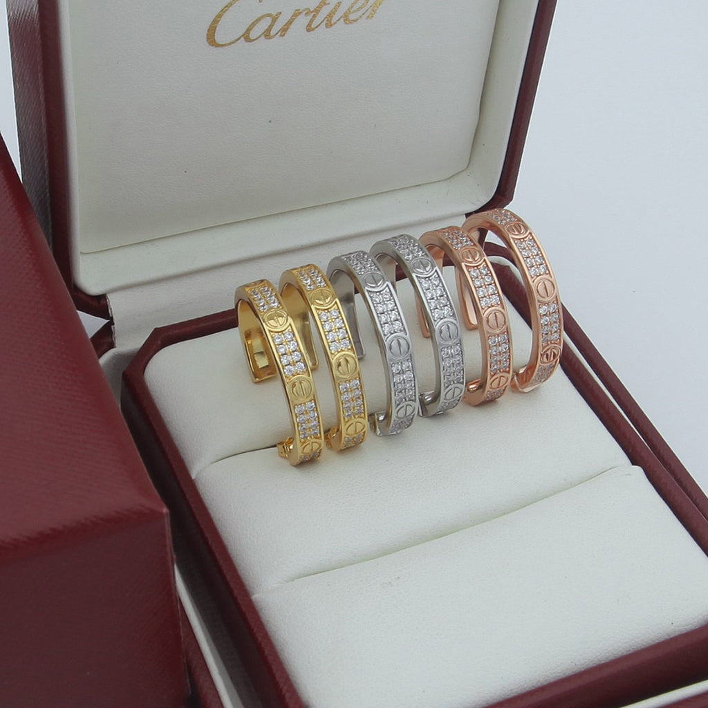 [Elite]LOVE EARRINGS 3.6MM DIAMOND PAVED