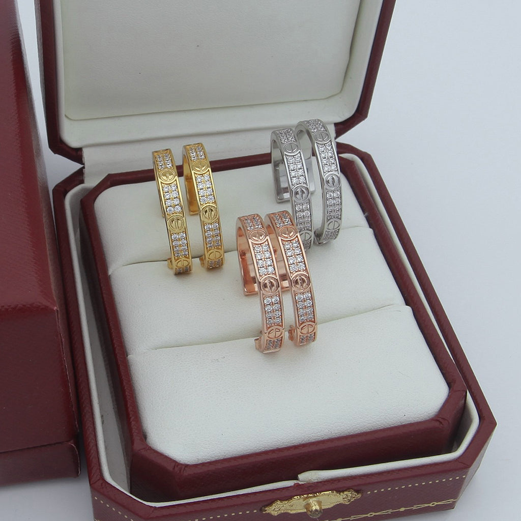 [Elite]LOVE EARRINGS 3.6MM DIAMOND PAVED