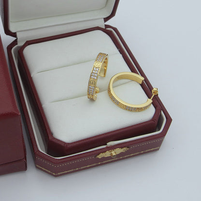 [Elite]LOVE EARRINGS 3.6MM DIAMOND PAVED