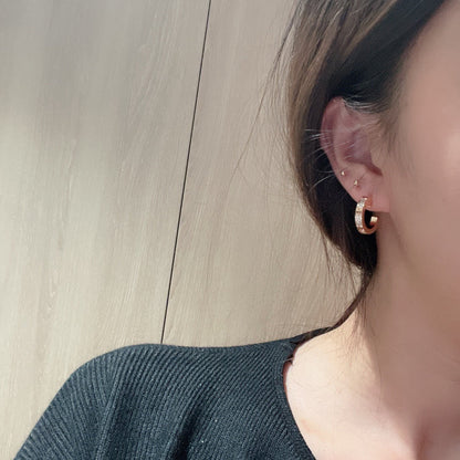 [Elite]LOVE 5.5MM DIAMOND PAVED EARRINGS