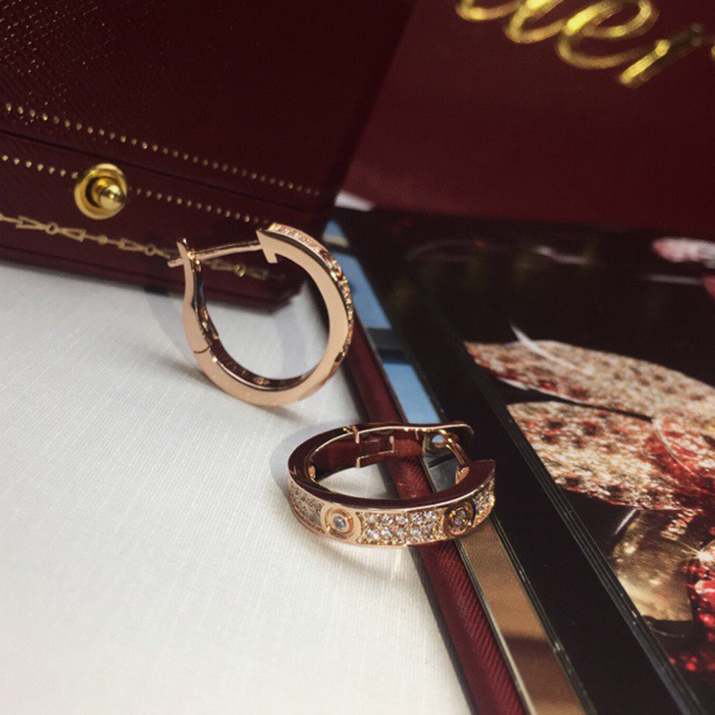 [Elite]LOVE 5.5MM DIAMOND PAVED EARRINGS