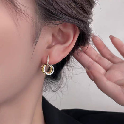 [Elite]TRINITY HALF DIAMOND  EARRINGS