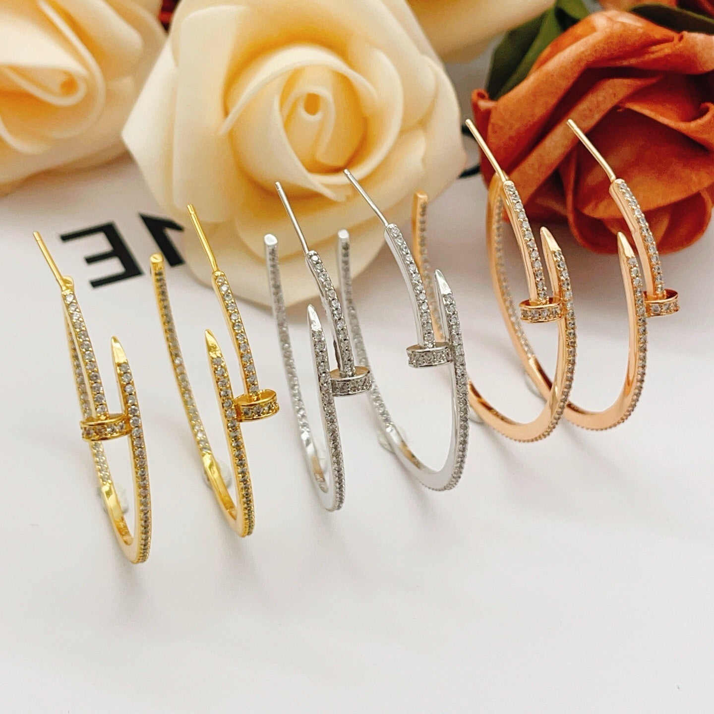 [Elite]JUSTE FULL DIAMOND LARGE EARRINGS