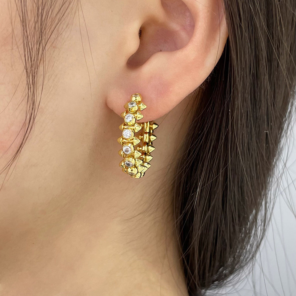 [Elite]CLASH FULL DIAMOND MEDIUM EARRINGS