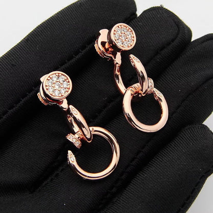 [Elite]JUSTE HALF DIAMOND DOUBLE EARRINGS
