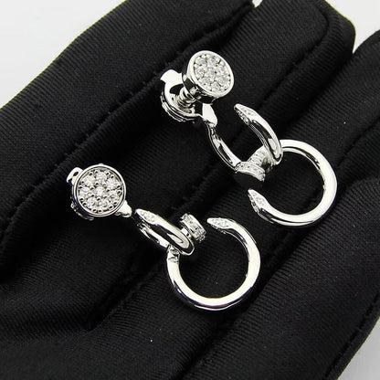 [Elite]JUSTE HALF DIAMOND DOUBLE EARRINGS