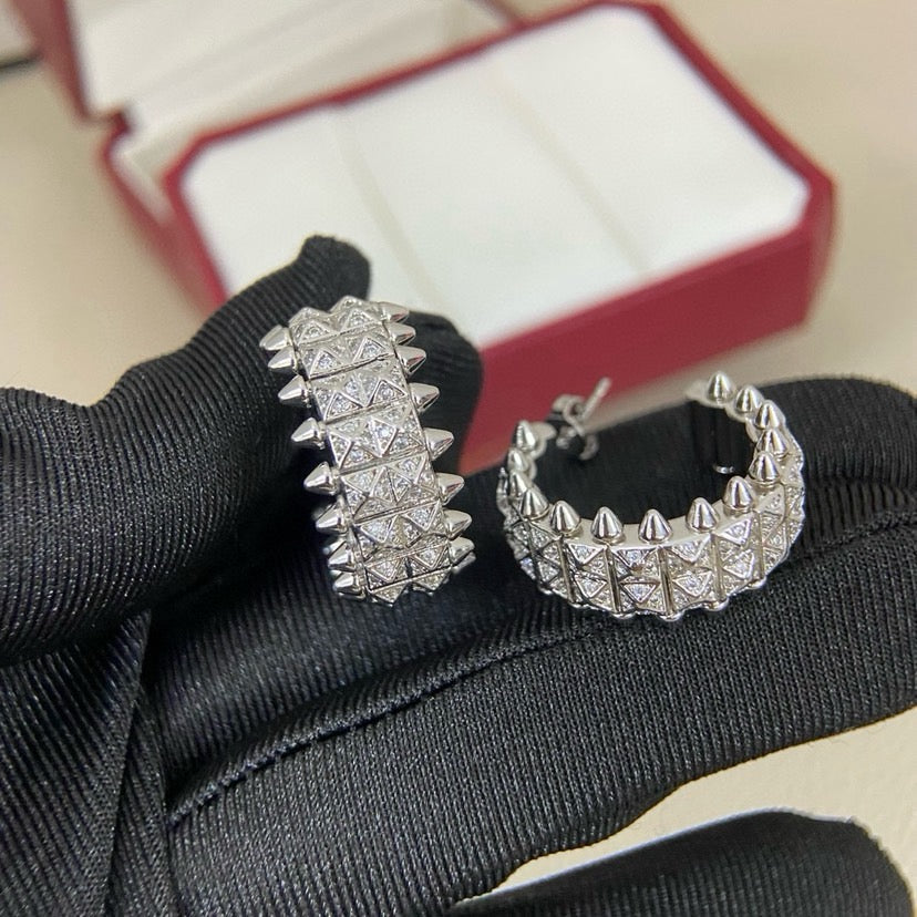 [Elite]CLASH 9.2MM FULL DIAMOND DOUBLE ROW EARRINGS