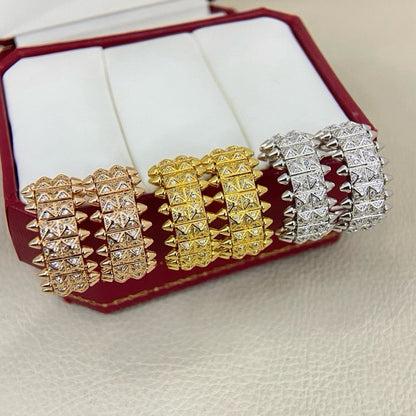 [Elite]CLASH 9.2MM FULL DIAMOND DOUBLE ROW EARRINGS