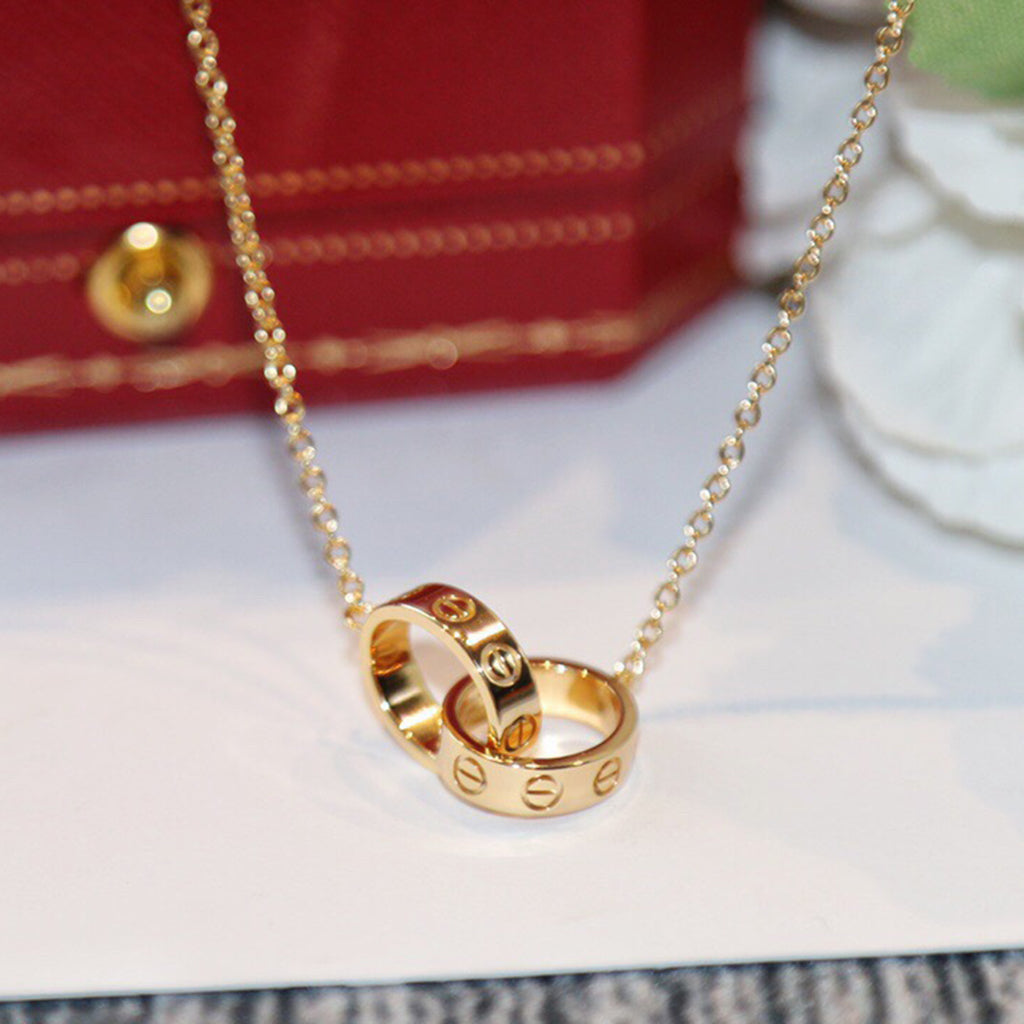 [Elite]LOVE DOUBLE RING NECKLACE