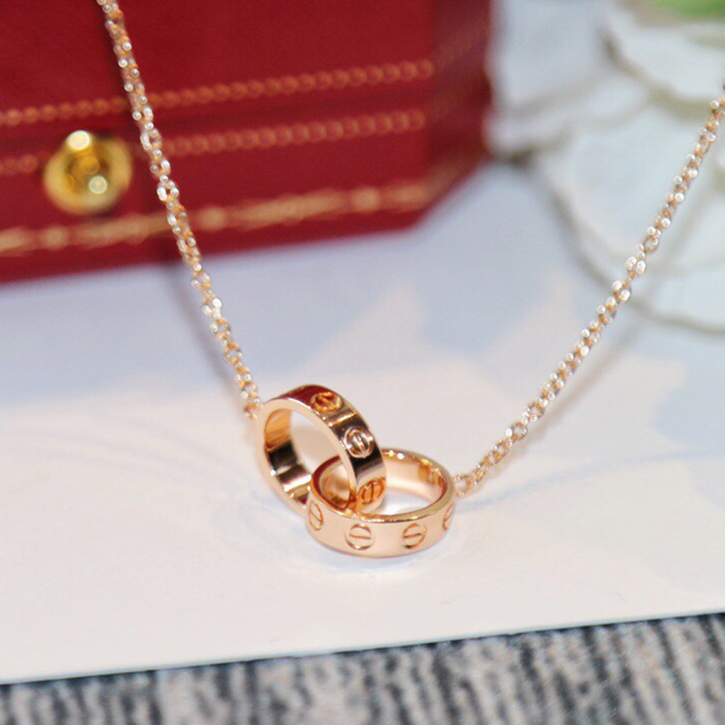 [Elite]LOVE DOUBLE RING NECKLACE