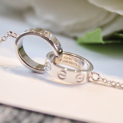 [Elite]LOVE DOUBLE RING NECKLACE