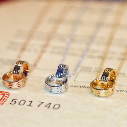 [Elite]LOVE DOUBLE RING NECKLACE
