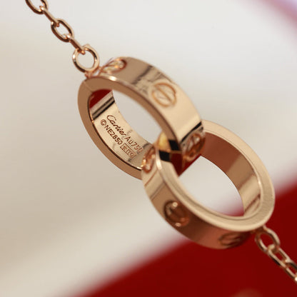 [Elite]LOVE DOUBLE RING NECKLACE