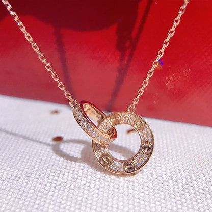 [Elite]LOVE  FULL DIAMOND PENDANT NECKLACE