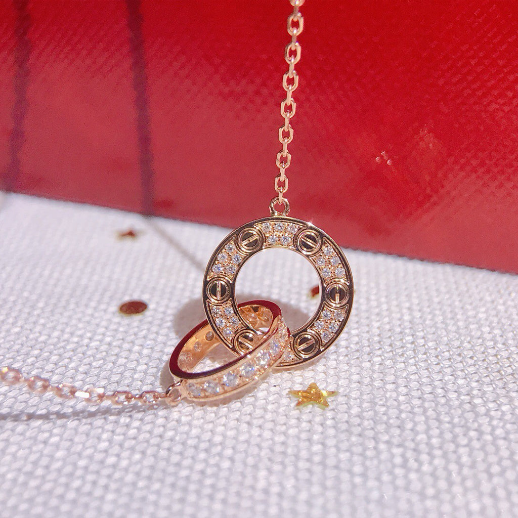 [Elite]LOVE  FULL DIAMOND PENDANT NECKLACE