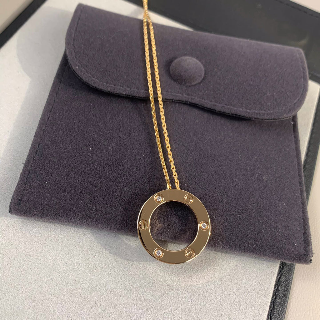 [Elite]LOVE NECKLACE 16MM 3 DIAMONDS
