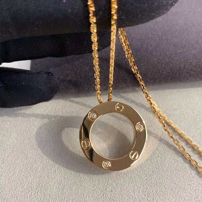 [Elite]LOVE NECKLACE 16MM 3 DIAMONDS