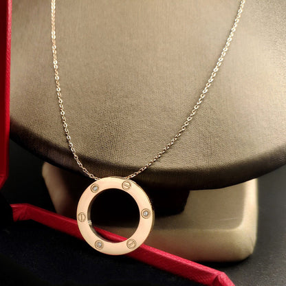 [Elite]LOVE NECKLACE 16MM 3 DIAMONDS