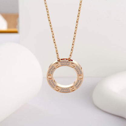 [Elite]LOVE NECKLACE 16MM  FULL DIAMOND