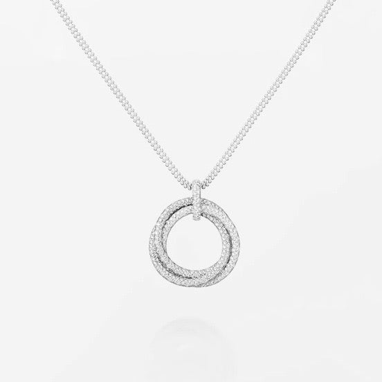 [Elite]TRINITY LARGE FULL DIAMOND  NECKLACE