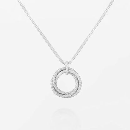 [Elite]TRINITY LARGE FULL DIAMOND  NECKLACE