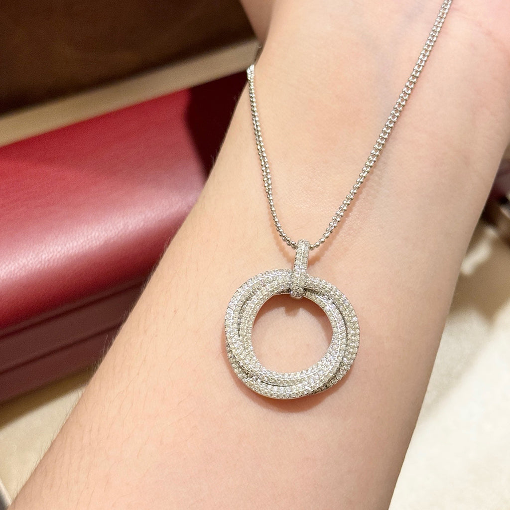 [Elite]TRINITY LARGE FULL DIAMOND  NECKLACE