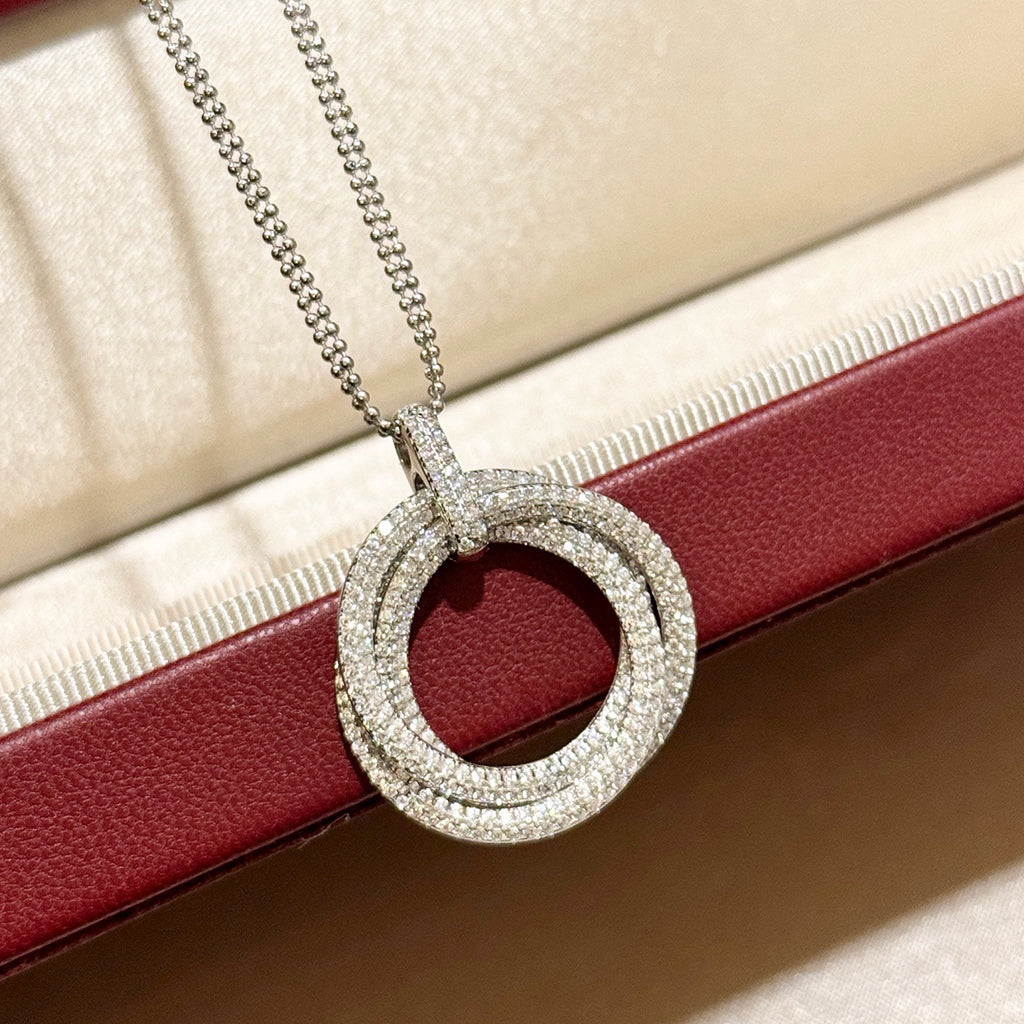 [Elite]TRINITY LARGE FULL DIAMOND  NECKLACE
