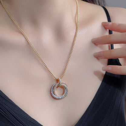[Elite]TRINITY LARGE FULL DIAMOND  NECKLACE