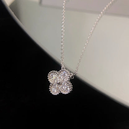 [Elite]CLOVER 15MM DIAMOND SINGLE FLOWER NECKLACE